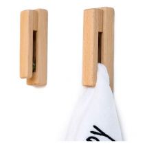 Crochet porte-serviettes mural en bois