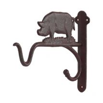Crochet pour panier suspendu en fonte Cochon