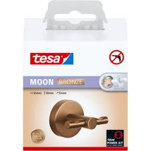 Crochet pour peignoir Tesa moon en bronze brossé - crochet mural autocollant en métal recouvert de pvd - sans perçage, solution adhésive incluse - 50