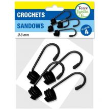 Crochets pour tendeur ou sandow - lot de 4 - 8 mm - Noir