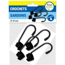 Crochets pour tendeur ou sandow - lot de 4 - 10 mm - Noir
