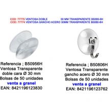 Crochet Ventouse Acier 30mm Transparent BRINOX B50806H Vrac