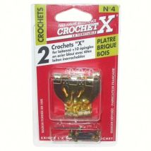 Crochet X – 8 crochets en métal – Fixation de cadre et tableau – Matières, Longueur, Charge maximale, Quantité par pack