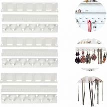 Crochets Adhésifs Porte Bijoux,9pcs Mur Accrocher Collier Cintre Porte-bijoux Support de Stockage de Organisateur de Stockage de Bijoux en Plastique