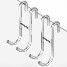 Crochets de douche, crochets de douche en verre, lot de 2, porte-serviettes avec couvercle en Silicone, support de raclette sans perçage, crochet de