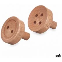 Giftdecor - Gift Decor Hangers Brown Wooden Buttons Set 2 Pcs (6 Pcs)