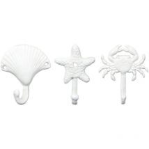 Crochets muraux en coquillages de mer, cintres robustes, porte-vêtements, chambre à coucher, design antique, placard, décoration rurale