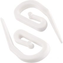 Crochets pour Rideaux en Plastique Blanc - Paquet de 100 (28 x12mm) Tentures/Fenêtres/Rideaux,