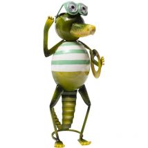 Crocodile solaire 2 led blanches