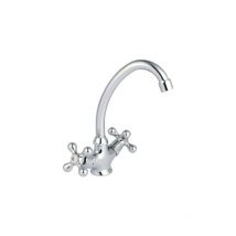 Invena - Traditionel Permanent Tête Croisée Cuisine Robinet D'évier Prise Mono Pont Monté