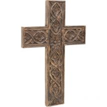 Biscottini - Croix en bois, Décoration murale avec finition en relief