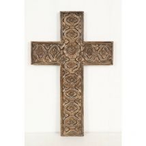 Biscottini - Croix en bois, Décoration murale avec finition en relief