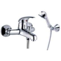 Mitigeur de baignoire – CROLLA – Laiton chromé, 16,3 cm, 20,3 cm, 13,3 cm – Finition métal, Entraxe, Matières