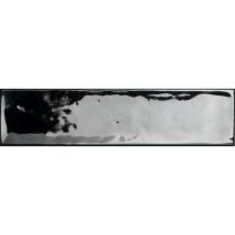 Eiffel Art Construction - Carrelage mur effet zellige noir 6,5x26,6 cm CROMIA26 acciaio (vendu par boite de 1m2)