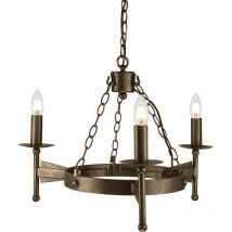 Elstead - Cromwell - Chandelier 3 Light Old Bronze Finish, E14