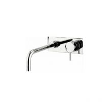 Crosswater - Kai Lever Wall Mounted 2 Hole Basin Mixer Tap With Back Plate - Chrome - KL121WNC - Chrome