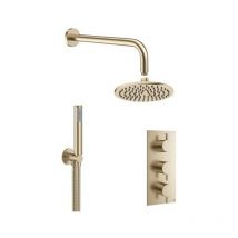 Crosswater MPRO Set de douche - douche pluie 20cm - avec douchett - laiton brossé