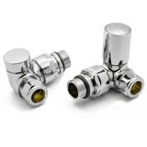 Crova Corner Radiator Valves Pair Chrome - Reina