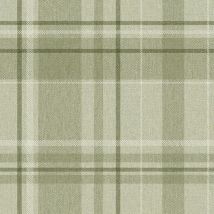 Crown - Harris Tweed Herringbone Check Green Wallpaper Luxury Fabric Effect