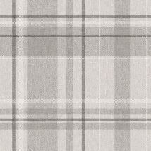 Crown - Harris Tweed Herringbone Check Soft Grey Wallpaper Luxury Fabric Effect