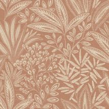 Crown - Sahara Leaf Clay Terracotta Wallpaper Botanical Textured Feature Wall