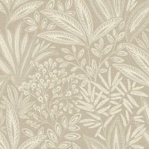 Crown - Sahara Leaf Natural Beige Wallpaper Botanical Textured Feature Wall