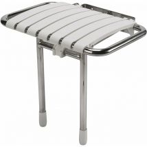 Fold Up Shower Bath Mounted Seat, Metal, White - Newport - Croydex