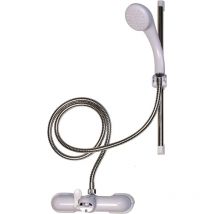 Bath Tap Shower Attachment Mixer Set, 1.5m Hose Length - White or Chrome - Croydex