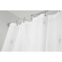 Croydex - Waterproof Textile Shower Curtain Stellar Star Patterned
