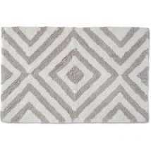 Croydex - Tribal Stone Bath Rug, Slip-Resistant Backing, 100% Cotton - White, Grey