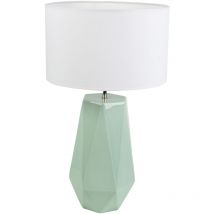 Fijalo - Lampe en céramique turquoise avec abat-jour