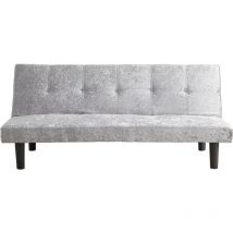 Comfy Living - Crushed Velvet Sofa Bed in Silver