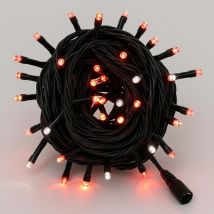 Crylight-Ettroit se'rie 100 LED rouge guirlande lumineuse de Noel 10 m avec ice flash cable noir pour exte'rieur IP44 extensible professionnel et