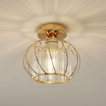 Goeco - Modern Crystal Ceiling Light E27 led Mini Crystal Chandelier for Kitchen Dining Room Bedroom Hallway Entryway (Gold)