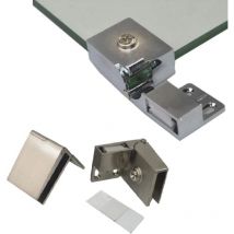Csparkv - 1 Paar rahmenlose Glastürscharniere, seitlich eingelassene Glasschränke, Duschtürscharniere, Ersatzteile für Schränke und Glastüren für
