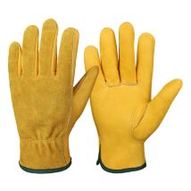 1 paire Preuve épine Gants de Jardinage pour Hommes Femmes, Gants de Travail en Cuir Jaune, Gants de Jardinage Complet, xl - Csparkv