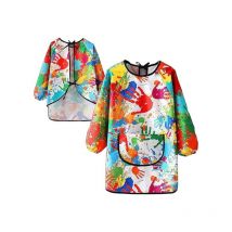 Csparkv - 1 pcs Blouse d'artiste imperméable pour enfants, Pour filles et garçons, Manches longues, Avec poche pour la peinture, la pâtisserie