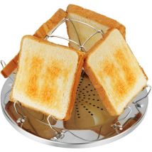 Csparkv - 1 pcs Grille-Pain de Camping pour Réchauds à Gaz, Grille-Pain à Gaz 4 Tranches Pliable, Accessoires de Camping Mini Grille-Pain pour