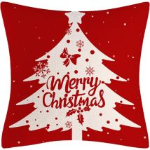 Csparkv - 1 pcs Housse de Coussin Noël 45x45 cm, Taie d'oreiller de Noël, Noël Taie d'oreiller Décor, Taie d'oreiller en Lin de Coton Noël, Housse de
