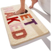 Csparkv - 1 pcs Tapis de Salle de Bain Beige Multicolore Tapis de Bain antidérapant Lavable Tapis de Bain Amusant Tapis de Bain Doux en Microfibre