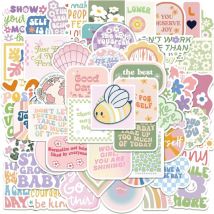 Csparkv - 100 pcs Danish Pastel Stickers, Stickers Aesthetic Cute, Stickers Inspiration, Autocollant Scrapbooking Girly pour Ordinateurs, Bouteilles