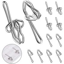 Csparkv - 100 Pièces Crochet de Rideaux en Métal Argent Crochets de Rideaude Métal Rideau Crochets Crochet en métal pour Rideau à Ruban froncé pour