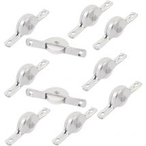 Csparkv - 10pcs sourcing map Roulette de porte coulissante de placard de garde-robe de meuble 1.8' (46mm) Distance de trou argenté