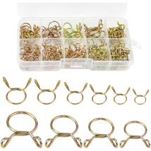 CSPARKV 126 Pièces Clip à Ressort Tuyau Serre-Joints, 5-14 mm Colliers de Serrage à Ressort Collier Serrage Durite Essence Colliers de Serrage de