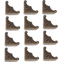 12pièces Protecteur de Coin Protecteur de Meubles Laiton Antique Jewelry Decorative Chest Boîte en bois d'angle Protecteur - Csparkv