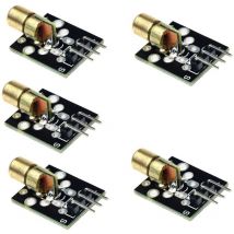 Csparkv - 1.4×2.5×2.5cm)5pcs 5mW 650nm Red Dot Laser Diode Laser Transmitter Module pic avr DC5V KY-008