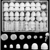 145 Pièces Cache Boulons Capuchon à Vis, Plastique Écrous Dôme, Ecrou Protection Hexagonal, Boulons Capuchon Écrou de Boulons Noir pour Machines
