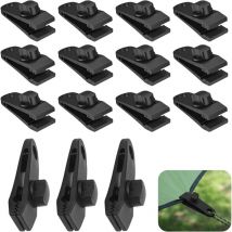Csparkv - 15 Pièces Clip de Bâche Tente Pince pour Bache, Tent Clip Auvent Voiture Clip Fixation Bache Caravane Clips de Verrouillage Attache Bache