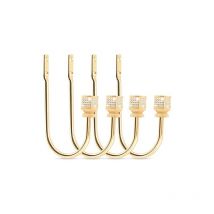 15.5cm x10cm Lot de 2 paires d'embrasses de rideaux en cristal doré pour rideaux décoratifs à fixation murale en métal robuste - Csparkv