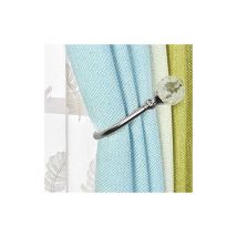 155x68mm 2 Pièces Cristal Embrasse à Rideau u Design Crochet Embrasse Rideaux Métal Curtain Tie Back Holdbacks Embrasses à Rideaux (Argent) - Csparkv
